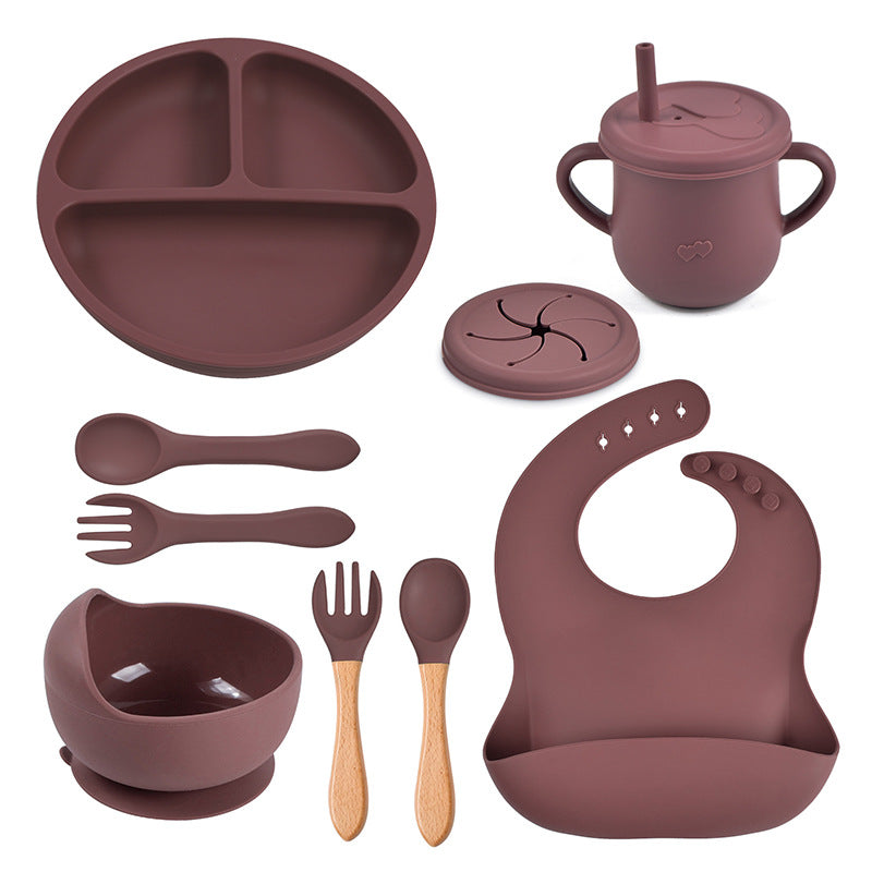 Baby Food Plate Silicone Tableware Suit